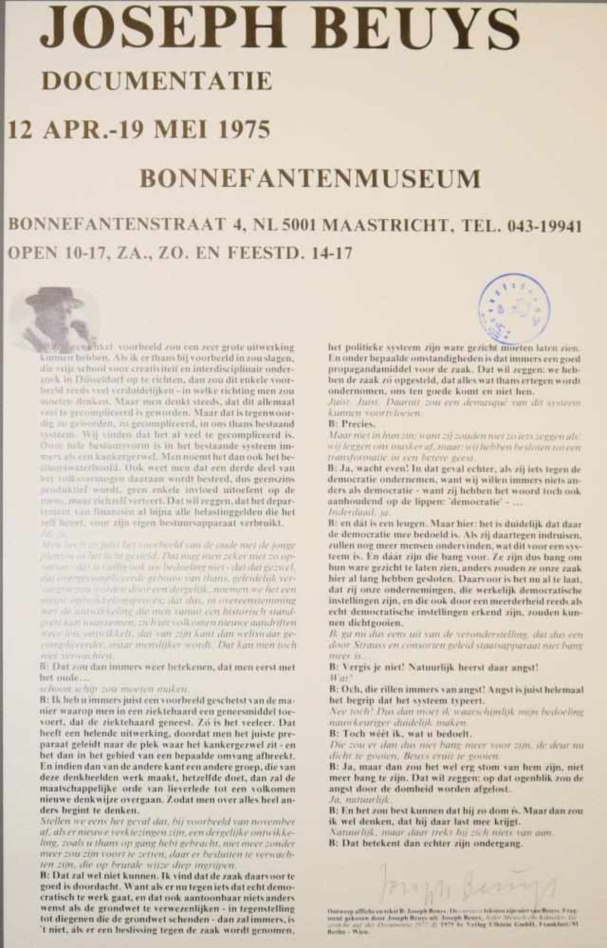 Joseph Beuys, „Ohne die Rose tun wir‘s nicht“ & „Dokumentatie“ von 1975, o. Rahmen Joseph Beuys, - Image 2 of 3