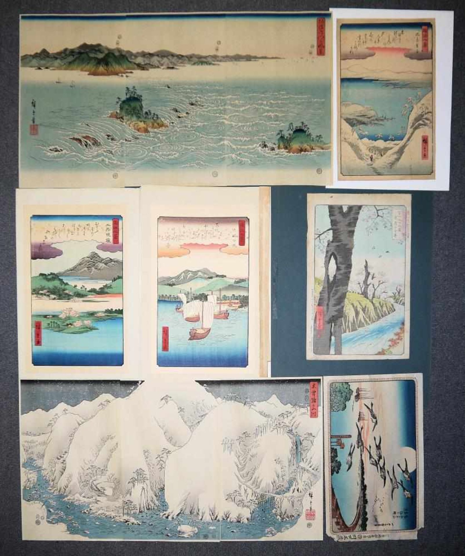 Utagawa Hiroshige, nach, 7 japanische Farbholzschnitte unterschiedlicher Serien Blatt 12, Koganei in