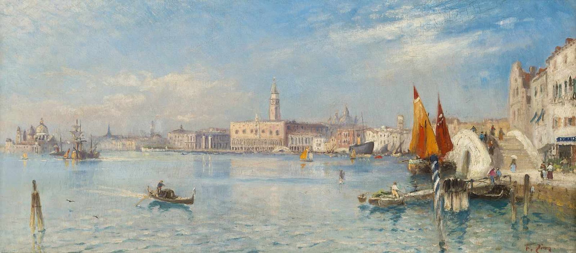 Ziem, Fèlix, zugeschrieben 1821 Beaune - 1911 Paris. Blick auf Venedig, mit Santa Maria della