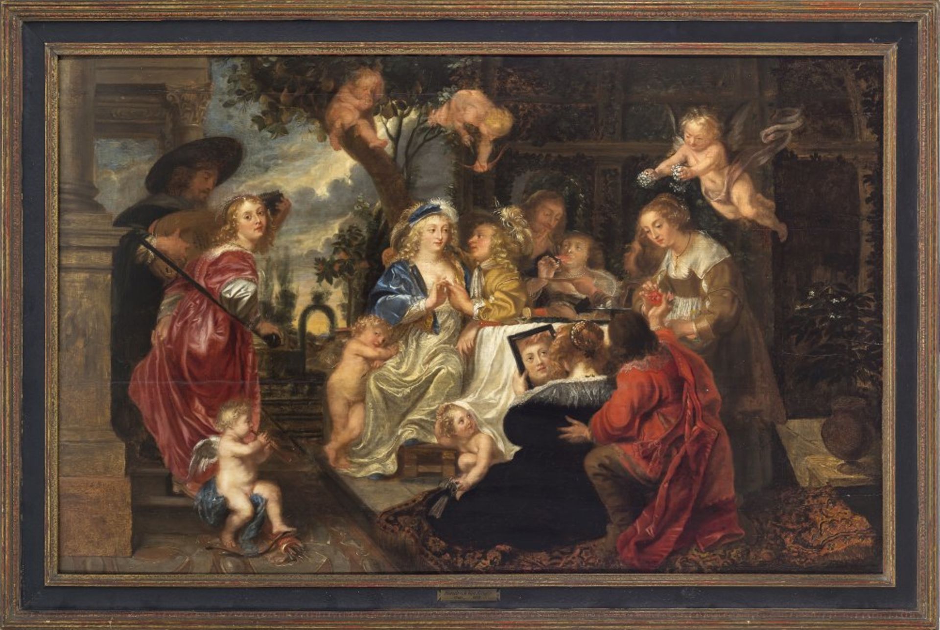 Rubens, Peter Paul, Umkreis1577 Siegen - 1640 Antwerpen. Der Liebesgarten. Öl/Holz. 74 x 117 cm.