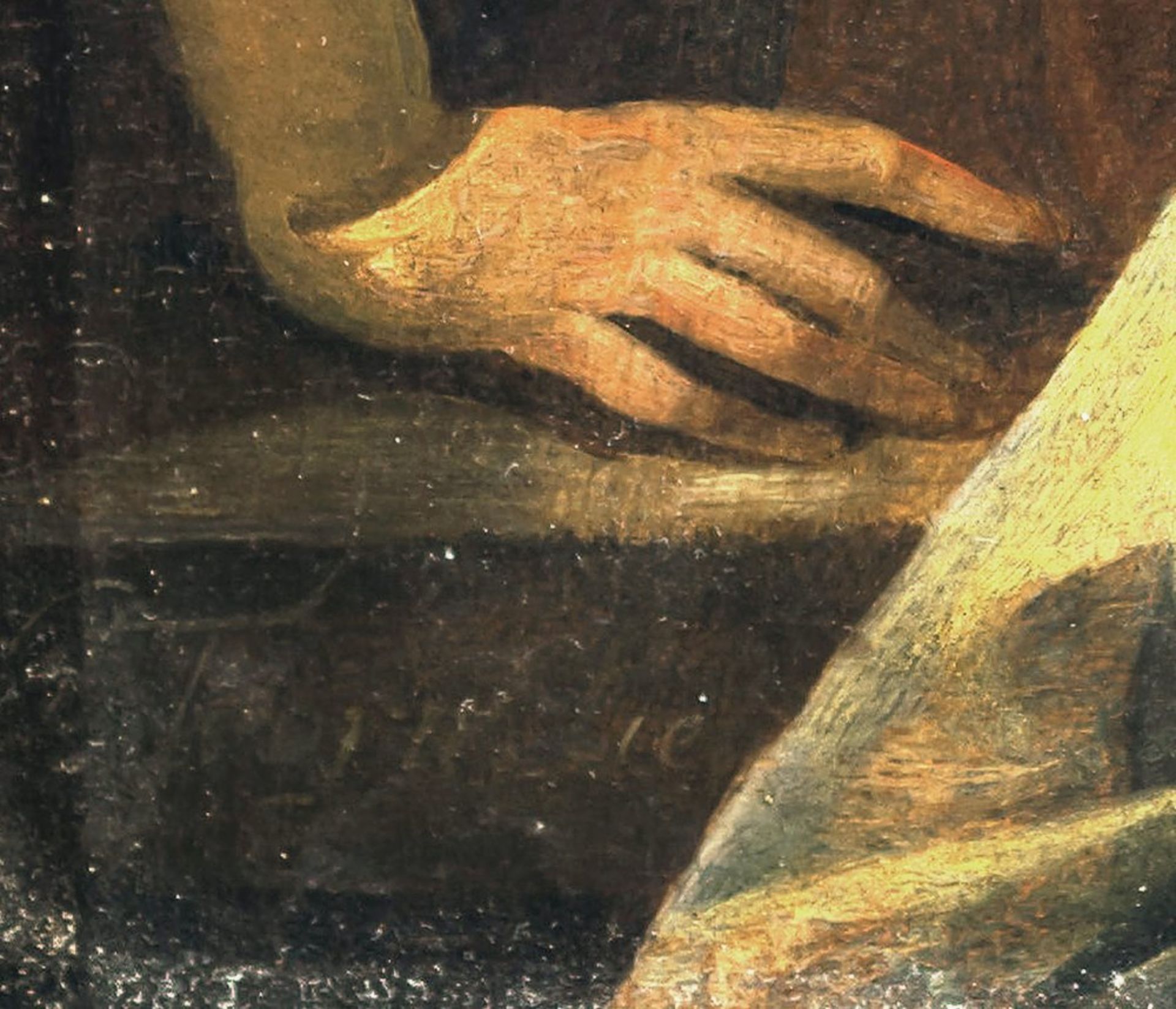 Toorenvliet, JacobJunges Paar beim heiteren Umtrunk. Öl/Holz. 25,5 x 22,5 cm. Rest., Signatur - Bild 2 aus 2