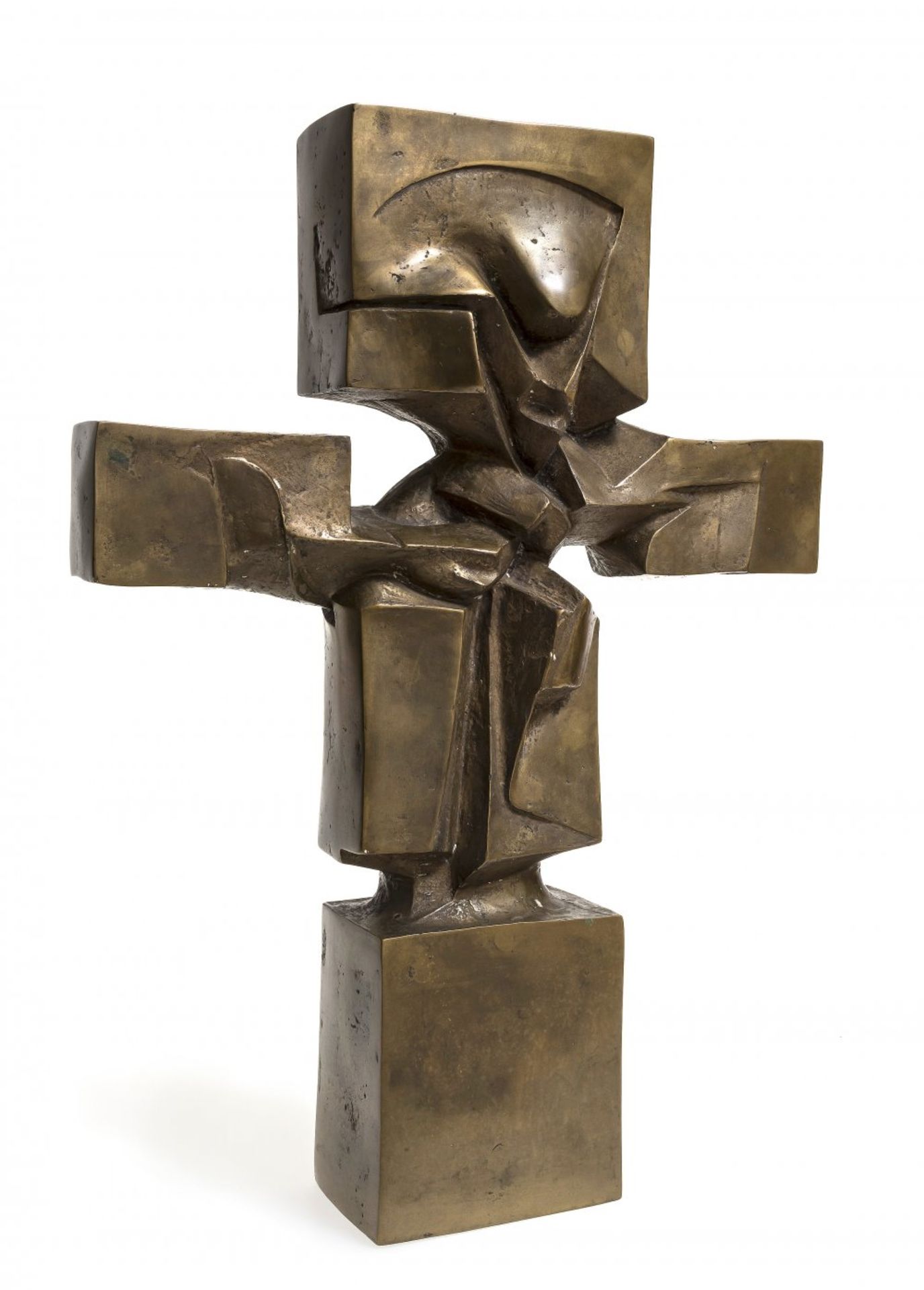 Koenig, Fritz"Kreuz III", 1966. Bronze. Aufl. 2/5. 55 x 39,5 x 13 cm. Monogr.Koenig, Fritz"Kreuz
