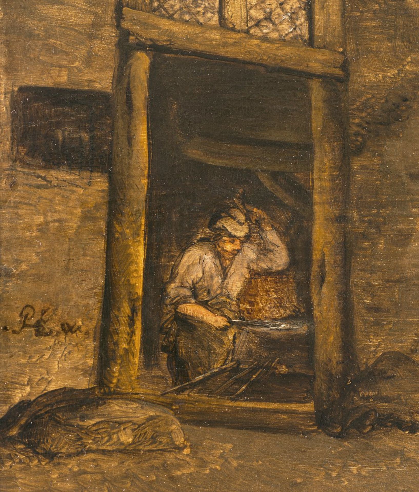 Wouwerman, PhilipsBeim Hufschmied. Öl/Holz. 36 x 49 cm. Rest. Monogr.Wouwerman, PhilipsAt the - Bild 2 aus 2