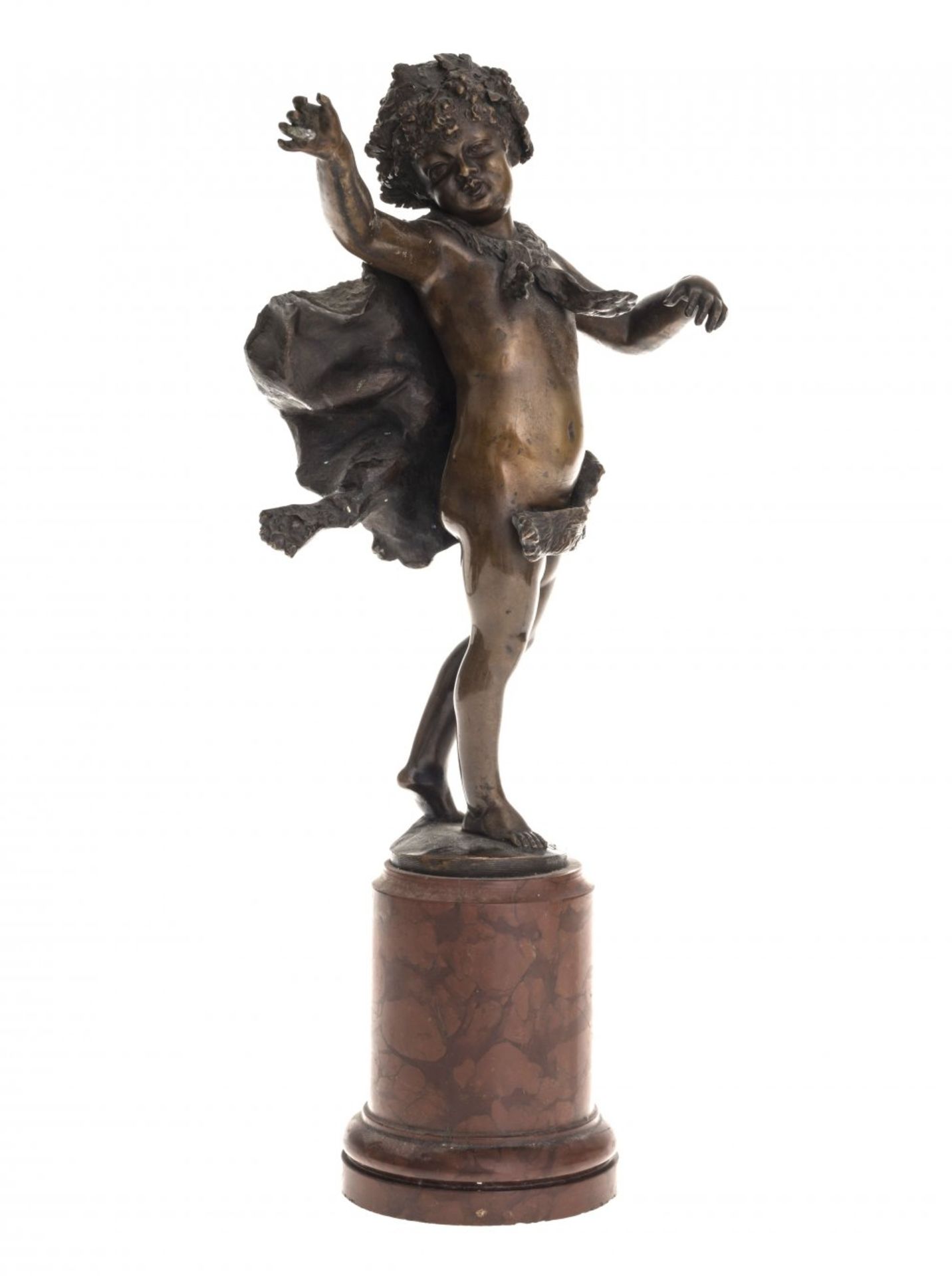 Iffland, FranzPutto mit wehendem Tuch. Bronze, auf Marmorsockel montiert. Sign. H. Figur 21 cm.