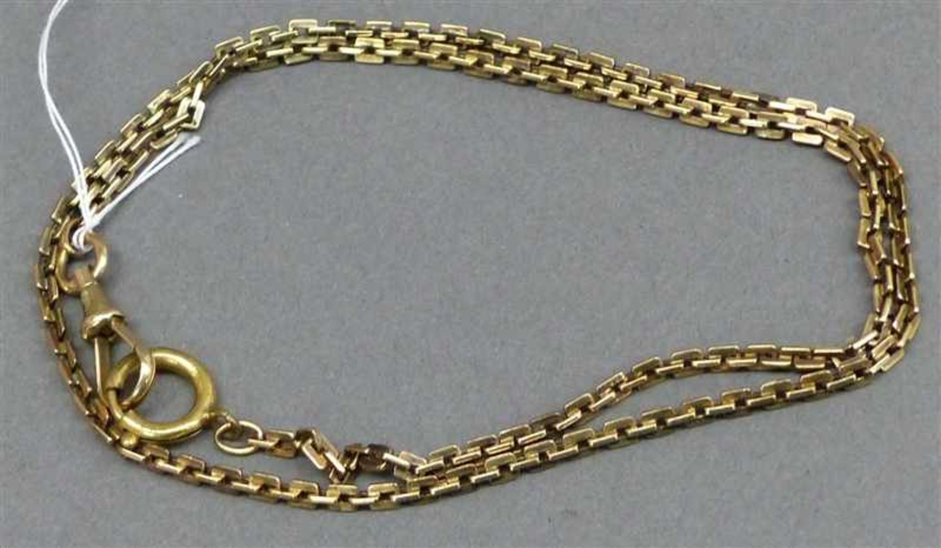 Uhrenkette8 kt. Gelbgold, Ankerkette, 20. Jh., ca. 11 g schwer, l 42 cm,