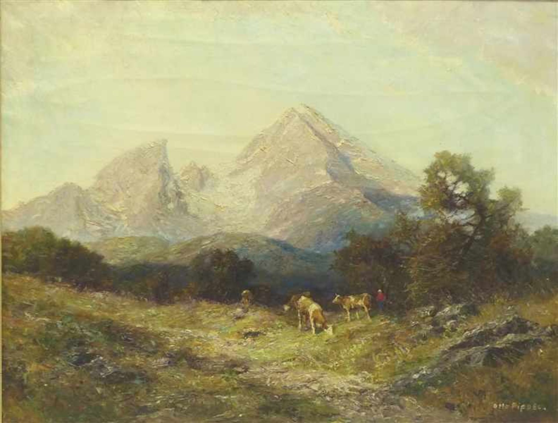 Pippel, Otto Eduard1878 Lodz - 1960 Planegg/München, Öl auf Leinen, "Spätsommer am Watzmann",