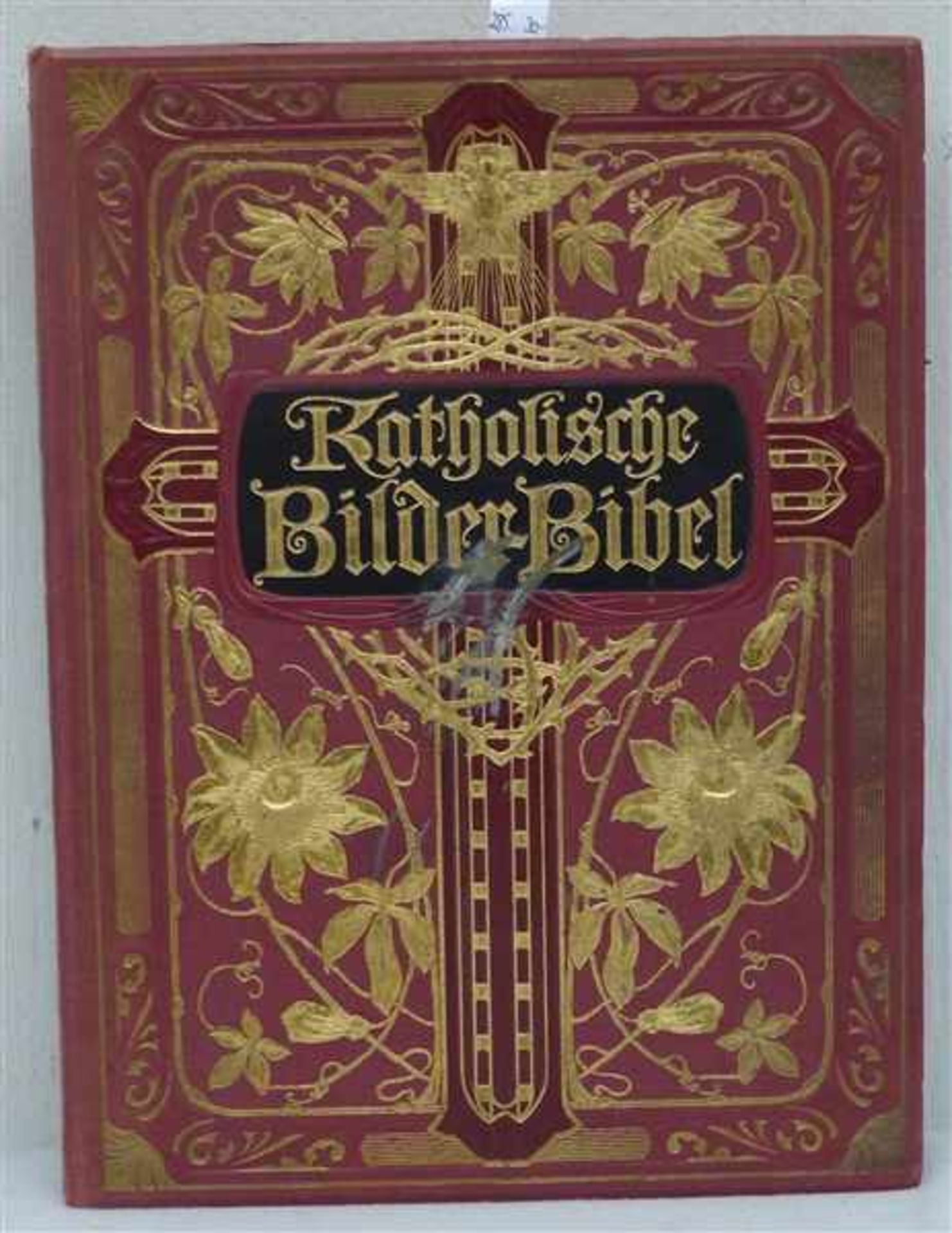 Buchkatholische Bilder-Bibel, Hallberg & Büchting, Leipzig, 1909, Prachteinband, 44x33 cm,