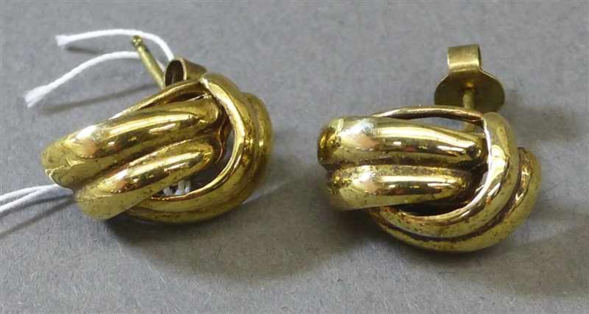 Paar Ohrstecker14 kt. Gelbgold, Knotenform, zusammen ca 4g,