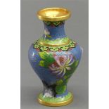 CloisonnevaseChina, Blumendekor, neuzeitlich, h 10 cm,