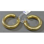 Paar Creolen14 kt. Gelbgold, runde Form, poliert, ca 10g, h 2,5 cm,