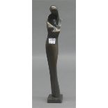 Bronzeneuzeitlich, stehende Frauenskulptur, 20. Jh., h 35 cm,