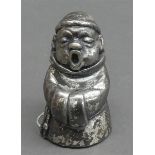 SkulpturSilber, singender Mönch, h 6,5 cm, 427g, Italien, 20. Jh.,