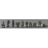 KonvolutIndien, Bronze, 10 Stück, verschieden, Ganesha, Shiwa, etc., h 3-4 cm,