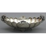 Zierschale 800er Silber, punziert, Reliefdekor, teilweise durchbrochen gearbeitet, oval, ca 920g,