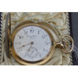 Sprungdeckeltaschenuhr14 kt. Gelbgold, "Colombia Geneve", Chronometer, Kronenaufzug,