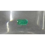 1 Smaragdungefasst, Emerald Cut, ca 0,78 ct., (6x4 mm),