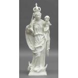 PorzellanskulpturManufaktur Nymphenburg, weiß, "Mutter Gottes mit Jesuskind", restauriert, Nr. 918/