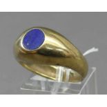 Damenring 8 kt. Gelbgold, mittig 1 Lapislazuli, ca 6g, RM 63,- - -20.00 % buyer's premium on the