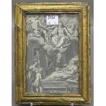 Kupferstich, um 1800Geistlicher am Krankenbett, 15x10 cm, im Rahmen,- - -20.00 % buyer's premium