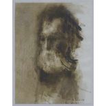 Seidel, Erich 1895 - 1984, Tuschzeichnung auf Papier, Porträt eines alten Mannes mit Vollbart,