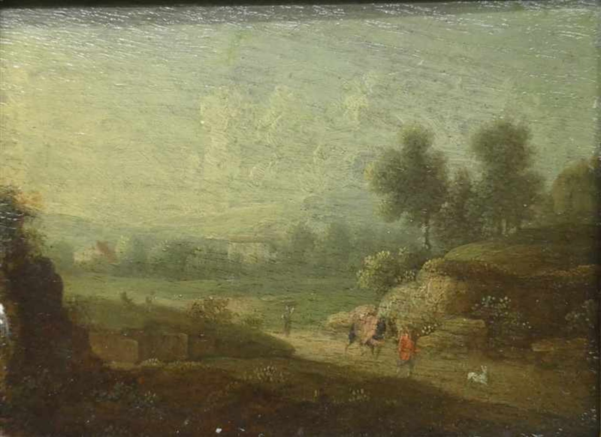 Bemmel, von, zugeschrieben Paar Gemälde, 17./18. Jh., Öl auf Holz, "Weite Landschaften mit Bäumen - Bild 2 aus 9