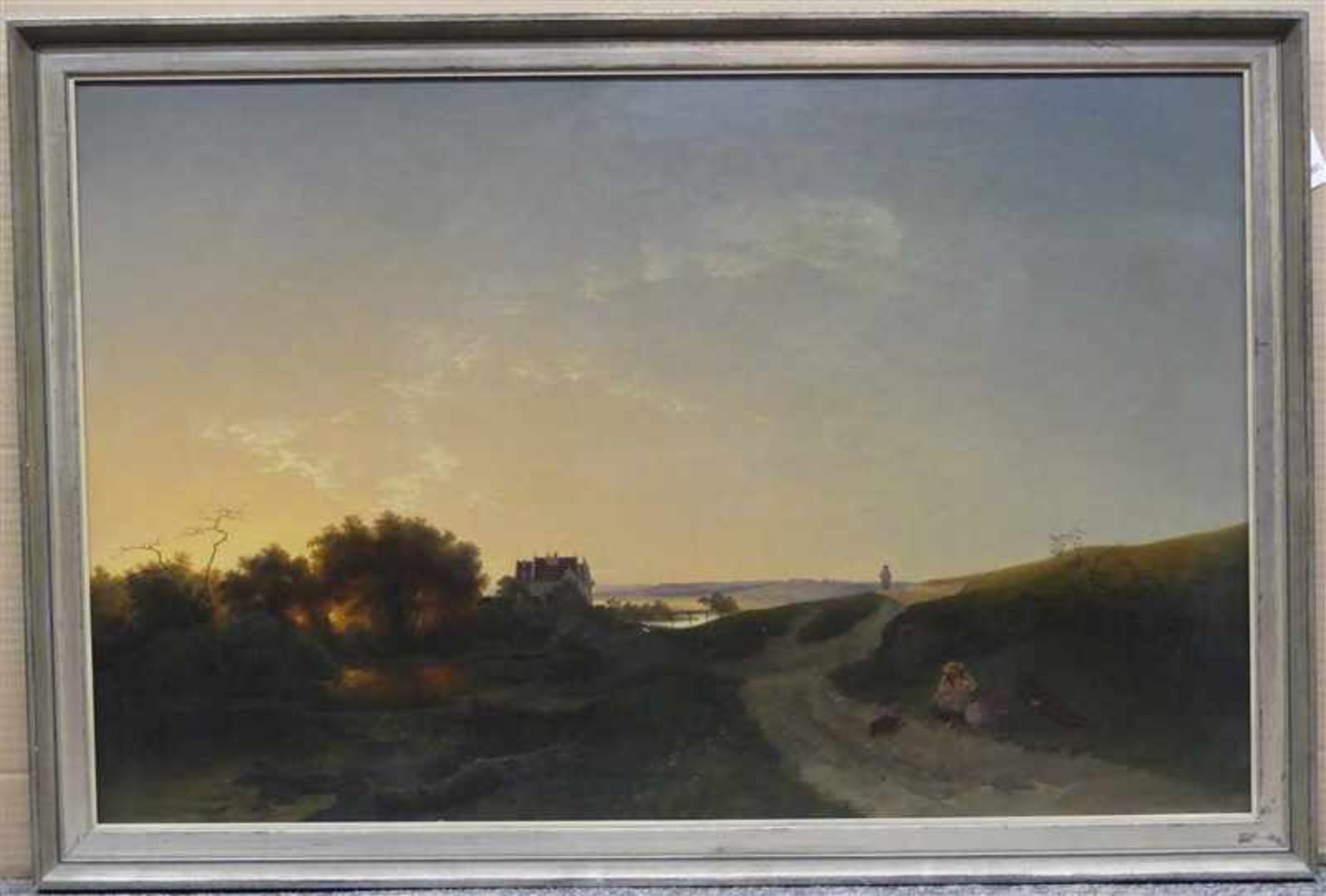 Raffalt, Johann Gualbert1836 Murau - 1865 Rom, Öl auf Leinen, morgendliche Flusslandschaft mit - Bild 2 aus 5