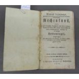 Buch Meinrad Rosenzweigs, Rechenkunst, dritte Auflage, Augsburg Rieger, 1803, Halbledereinband,