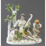 PorzellanskulpturManufaktur Meissen, Allegorische Gruppe: Die Erde, Modell von Kändler, Ceres mit