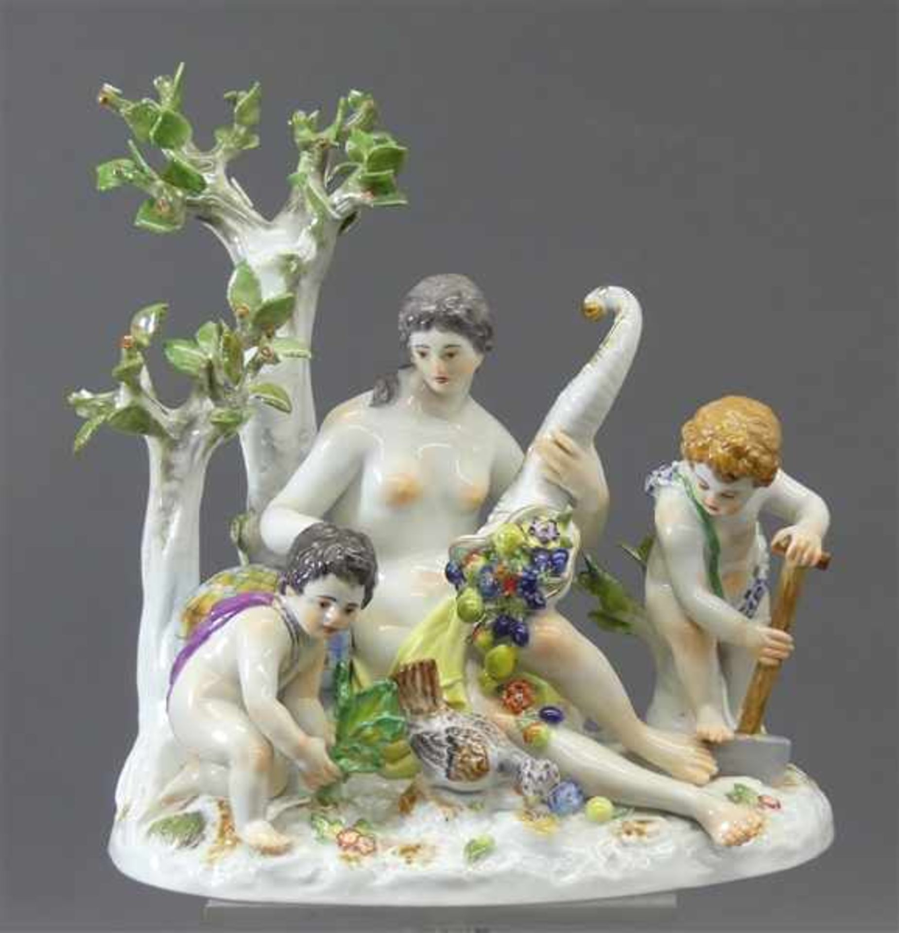 PorzellanskulpturManufaktur Meissen, Allegorische Gruppe: Die Erde, Modell von Kändler, Ceres mit