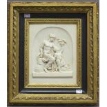 ReliefbildKunstmasse, "Allegorie", neuzeitlich, 26x20 cm, im Rahmen,- - -20.00 % buyer's premium