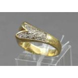 Damenring14 kt. Gelbgold, besetzt mit kl. Diamanten, ca. 5 g schwer, RM 54,- - -20.00 % buyer's