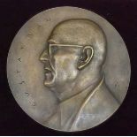 BronzeplaketteReliefarbeit, Porträt von Gustav Rau, Arbeitsgemeinschaft für Zucht und Prüfung