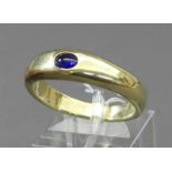 Herrenring14 kt. Gelbgold, 1 Saphircabochon, massive Fassung, ca. 10 g schwer, RM 64,- - -20.00 %