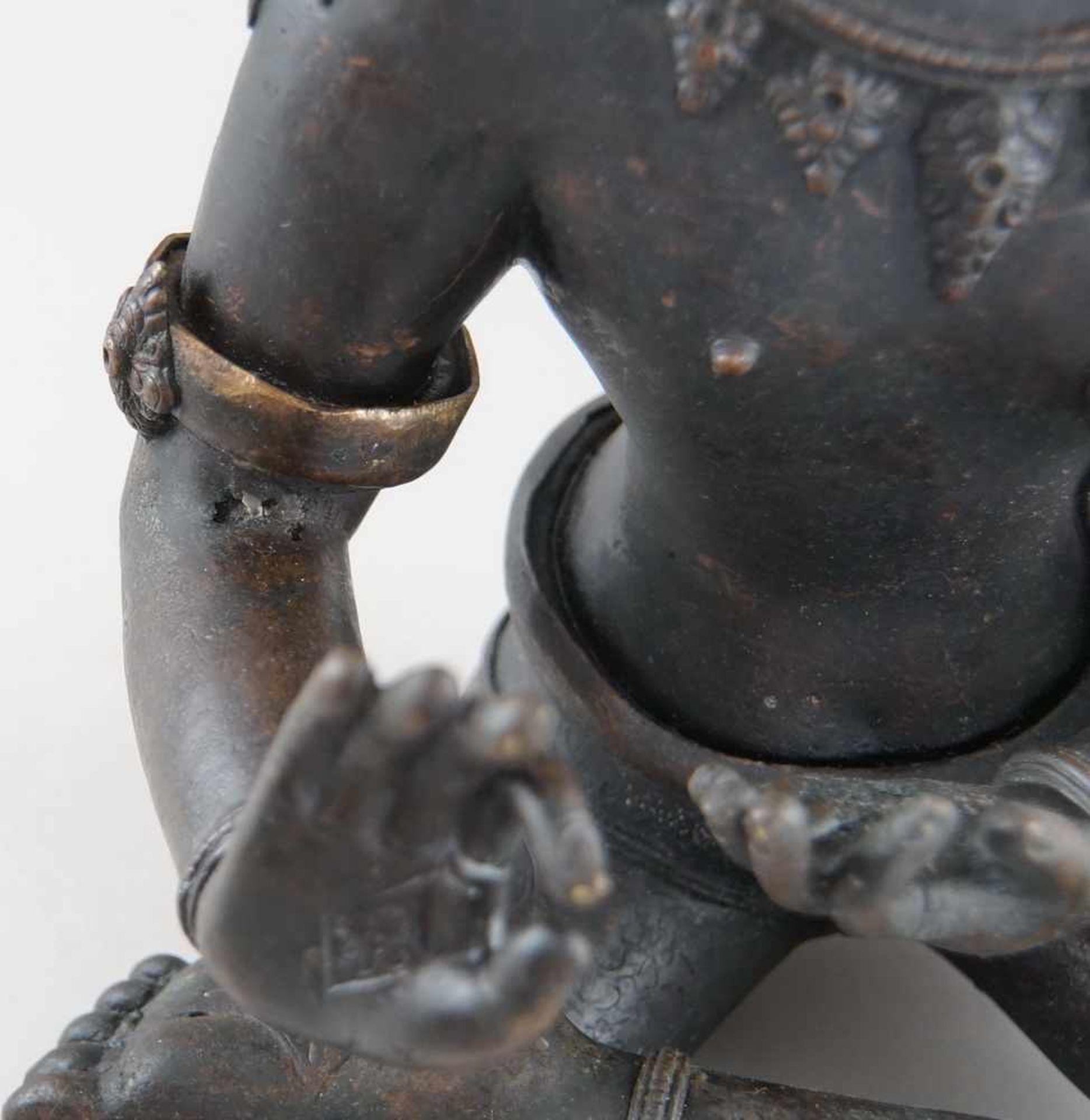 Tibetanischer, sitzender Buddha, Bronze, 19. JH, H 49 cm - Bild 6 aus 9