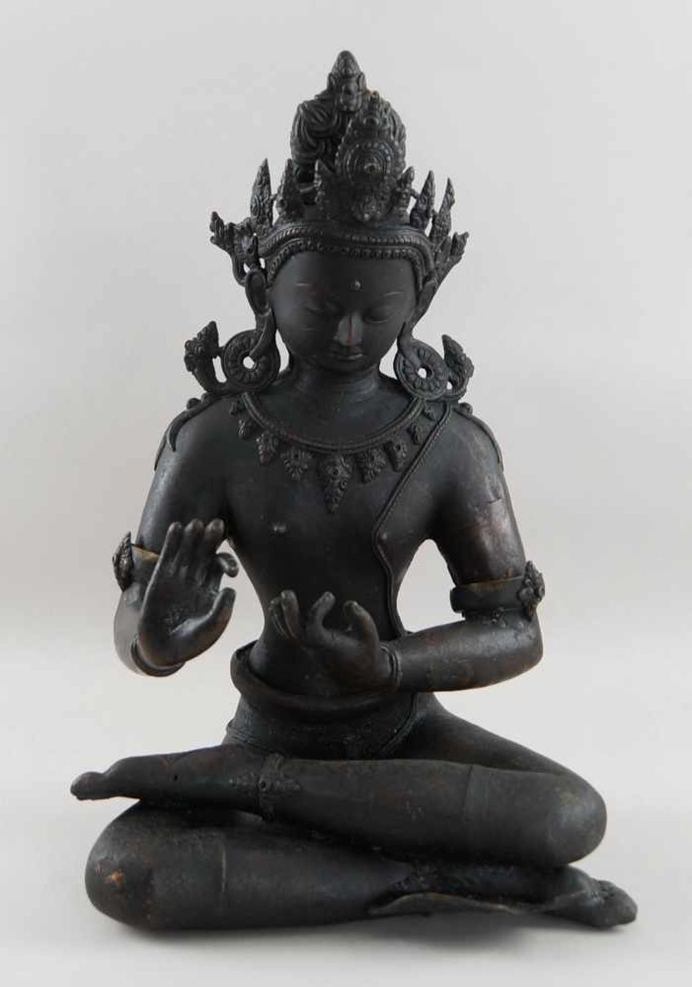 Tibetanischer, sitzender Buddha, Bronze, 19. JH, H 49 cm