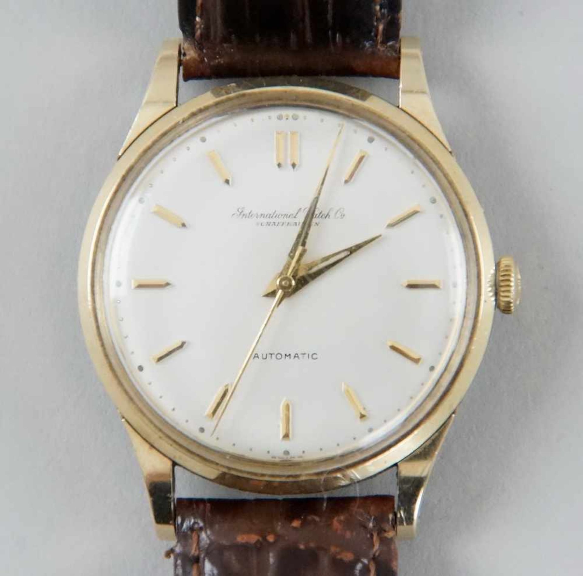 IWC Schaffhausen Automatic Uhr mit Lederarmband, Gebrauchsspuren, L 24 cm - Bild 4 aus 7