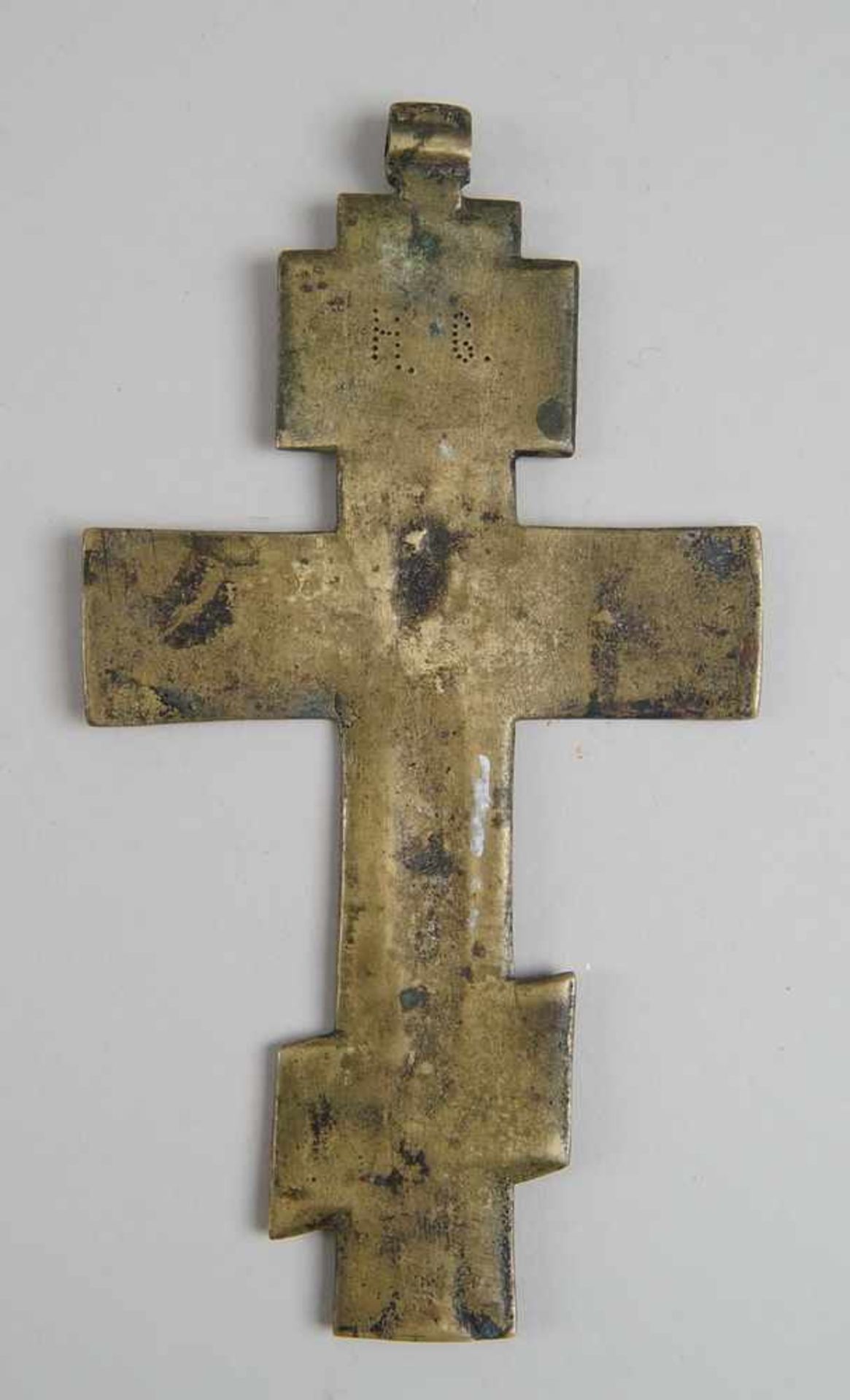 Bronze Kreuz, Russland, wohl um 1500, 20,5x11,2 cm - Bild 4 aus 4