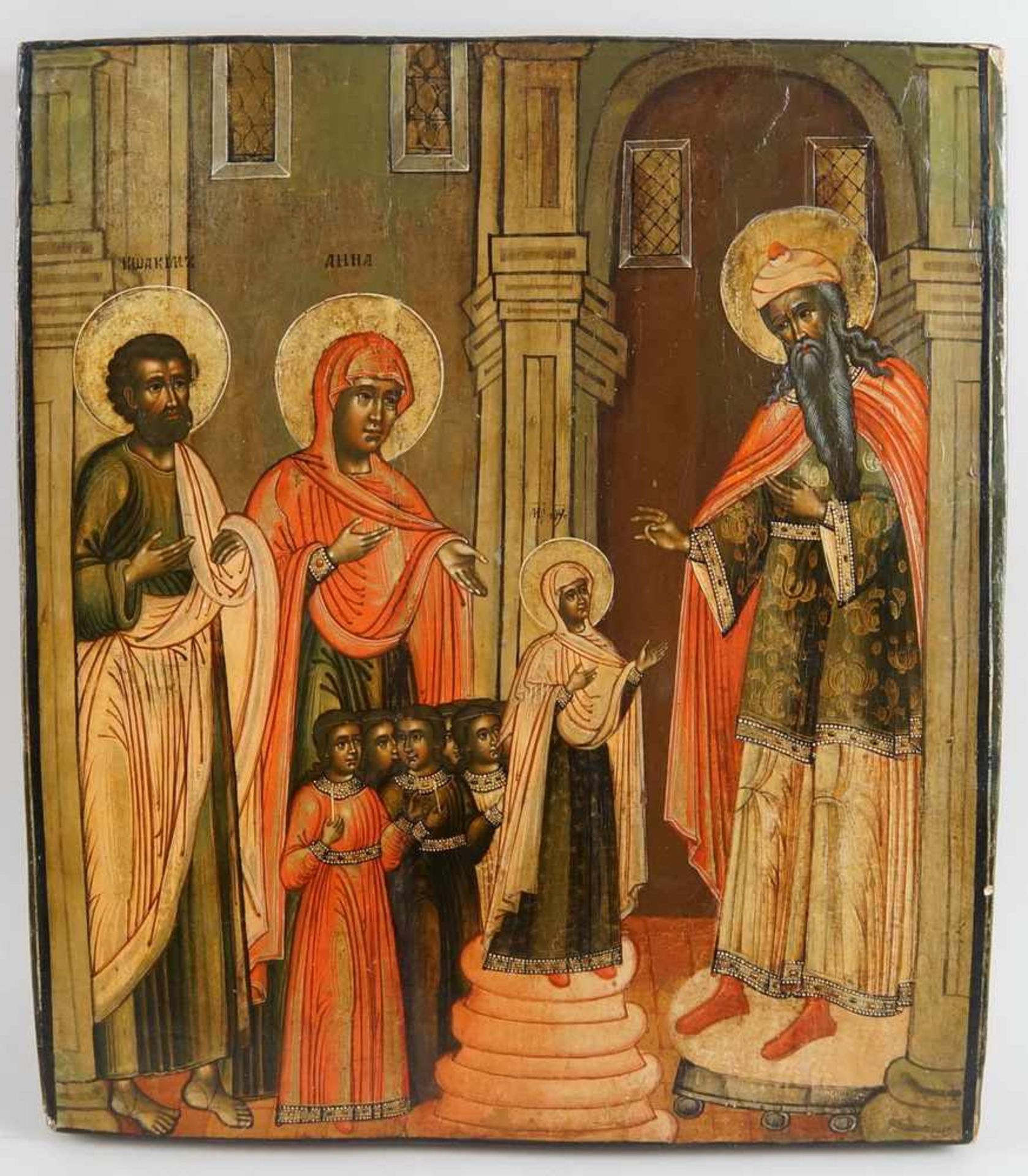 Einführung Maria in den Tempel, Eitempera auf Kreidegrund, 50 x 43,5 cm, Russland, 1800