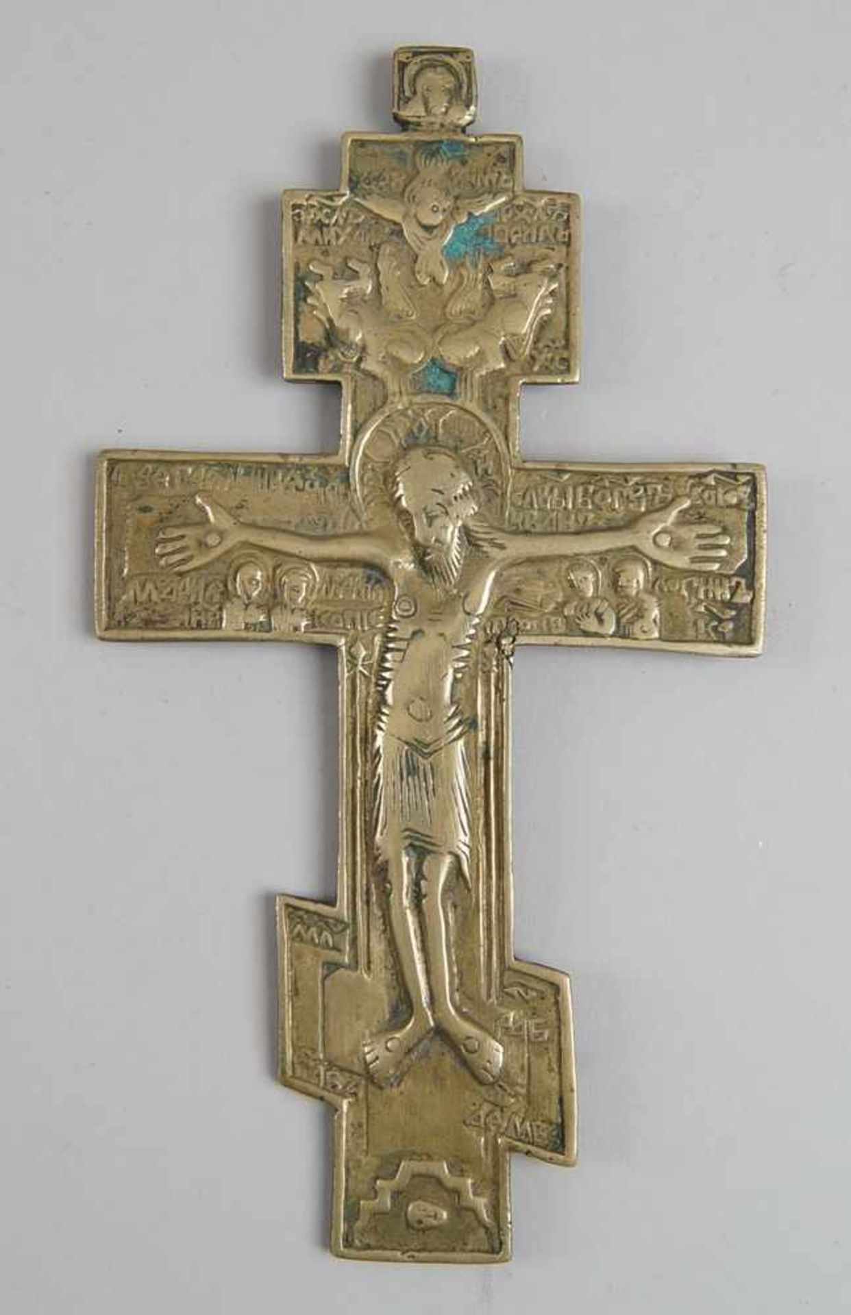 Bronze Kreuz, Russland, wohl um 1500, 20,5x11,2 cm