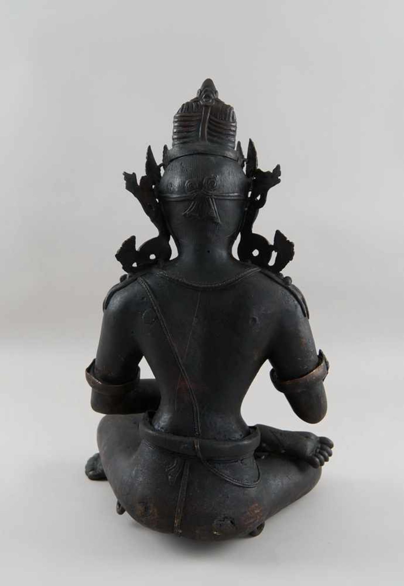 Tibetanischer, sitzender Buddha, Bronze, 19. JH, H 49 cm - Bild 9 aus 9