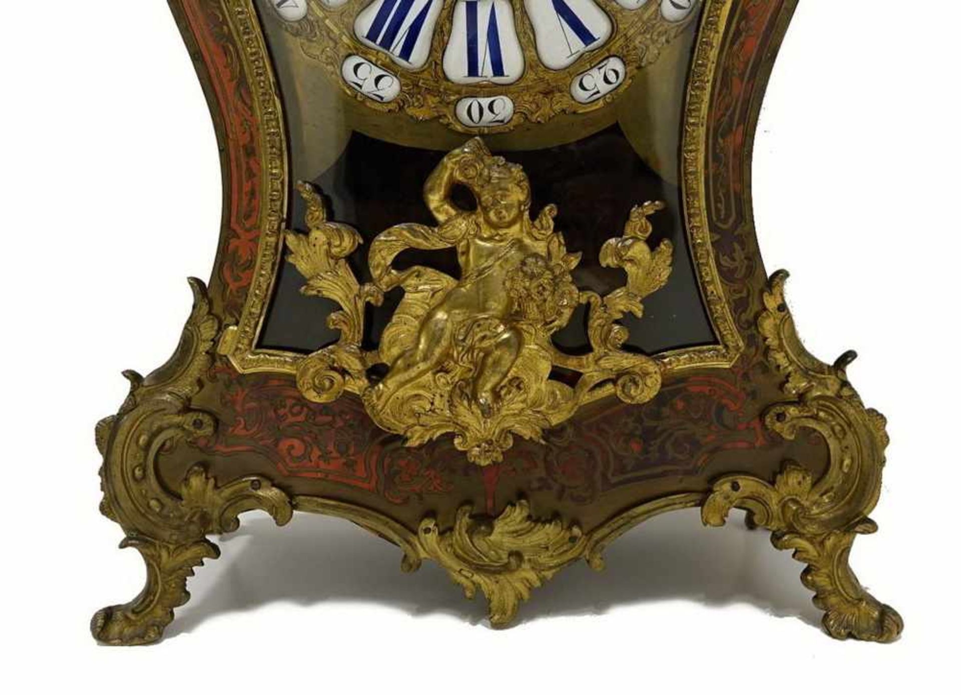 Prunkvolle Louis XIV Boulle-Optik Uhr, Messing/Schildpatt, wohl 18./19. JH, 74x35x15cm- - -24.00 % - Bild 7 aus 22