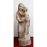 Gotische Madonna mit Kind, Marmor, H 81 cm- - -24.00 % buyer's premium on the hammer price19.00 %