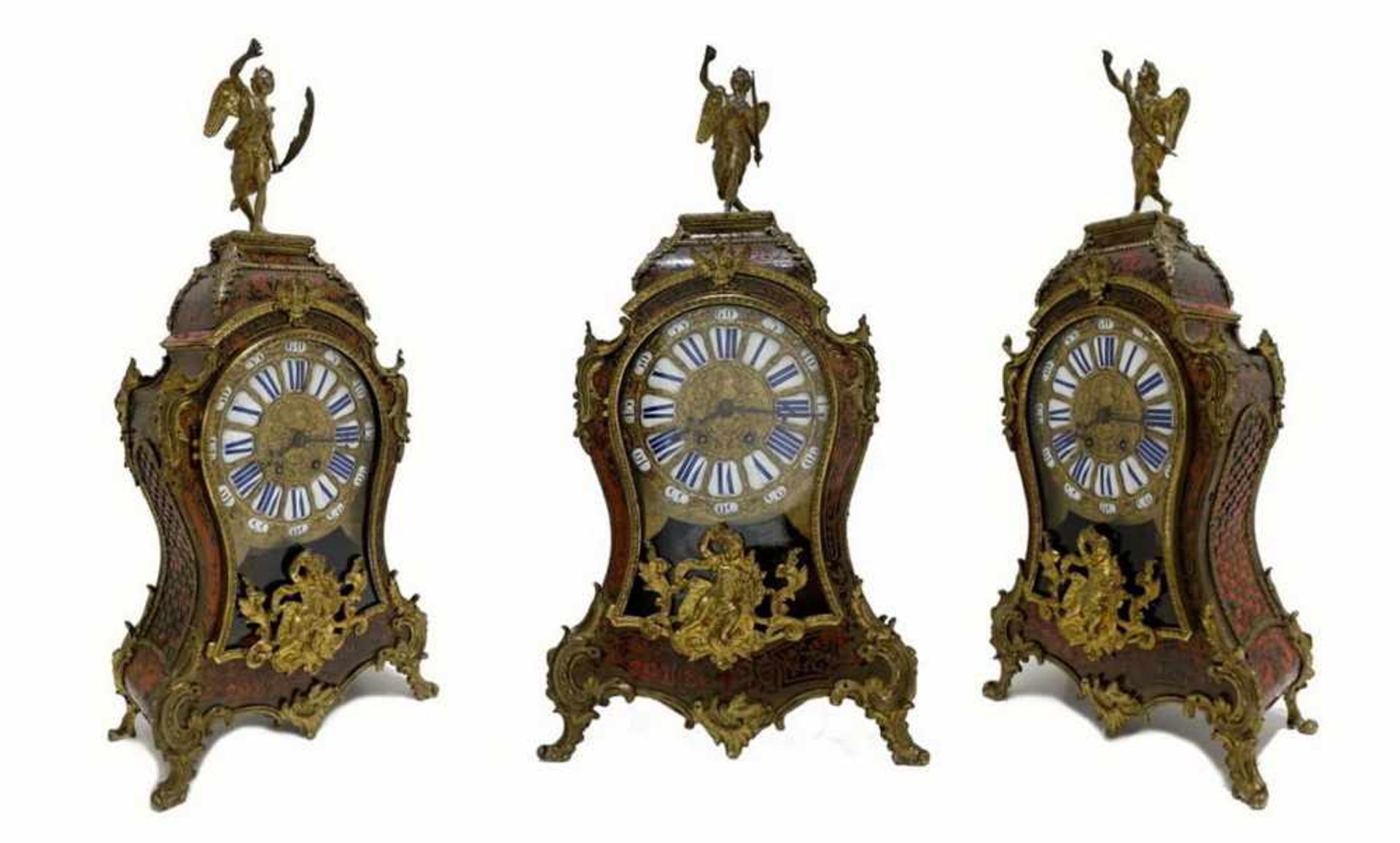 Prunkvolle Louis XIV Boulle-Optik Uhr, Messing/Schildpatt, wohl 18./19. JH, 74x35x15cm- - -24.00 % - Bild 2 aus 22