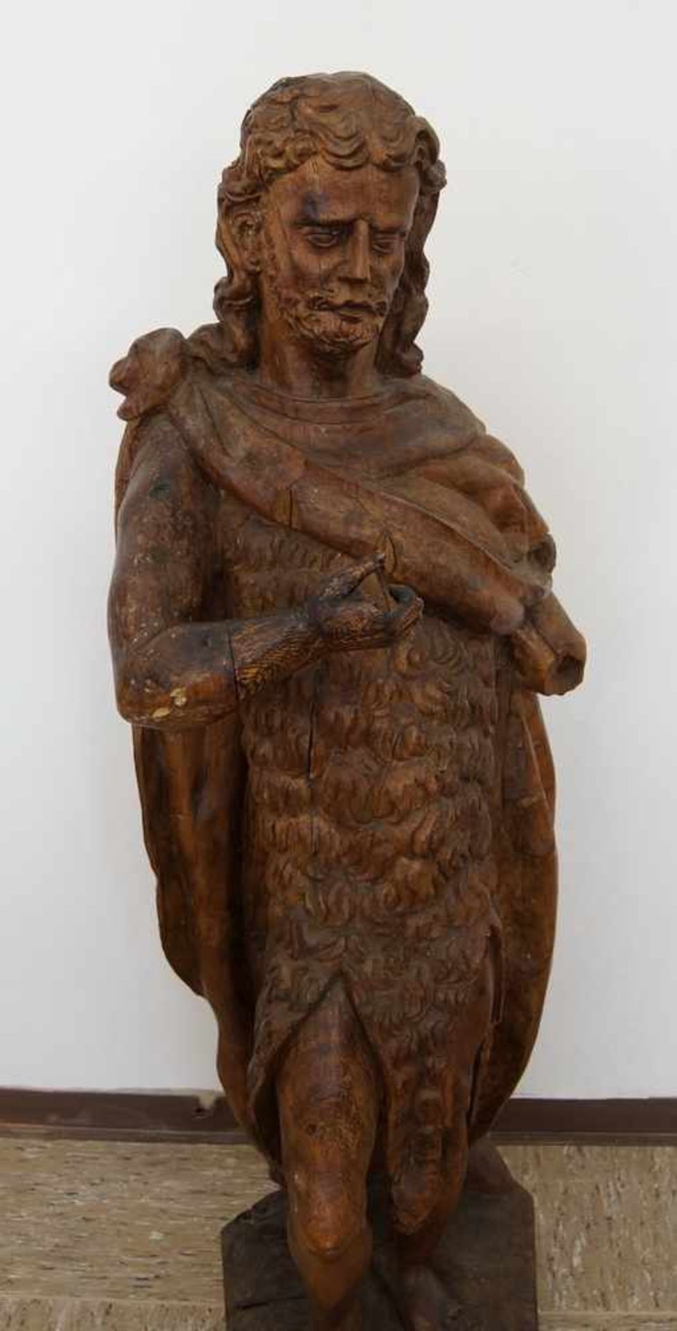 Grosse, in Holz geschnitzte Skulptur des heiligen Johannes, H 105cm- - -24.00 % buyer's premium on - Bild 2 aus 11