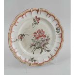 Keramikteller, floral bemalt, Altersspuren, verso gemarktet, Durchmesser 24,5cm- - -24.00 % buyer'