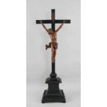 Standkruzifix mit Korpus Christi, Holz geschnitzt, Würzburg, 18. JH, H 75,5cm- - -24.00 % buyer's