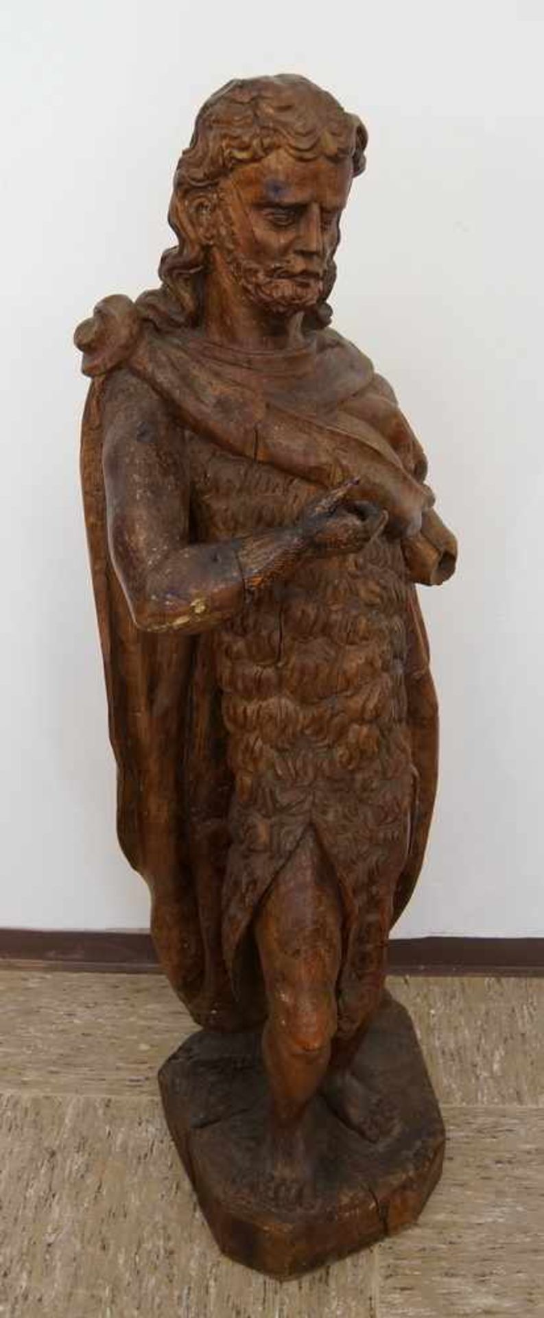 Grosse, in Holz geschnitzte Skulptur des heiligen Johannes, H 105cm- - -24.00 % buyer's premium on - Bild 10 aus 11