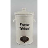 Alter Senftopf, Keramik, Altersspuren, H 43 cm x Durchmesser 25 cm- - -24.00 % buyer's premium on