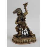 Kali, Shiva und Bhairava, Bronze/Kupfer, 18./19. JH, H 21 cm, signiert- - -24.00 % buyer's premium