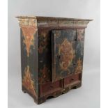 Bäuerliches Wandkastl / Wandschrank, Weichholz bemalt, datiert 1757, ohne Schlüssel,66x60x31cm- - -